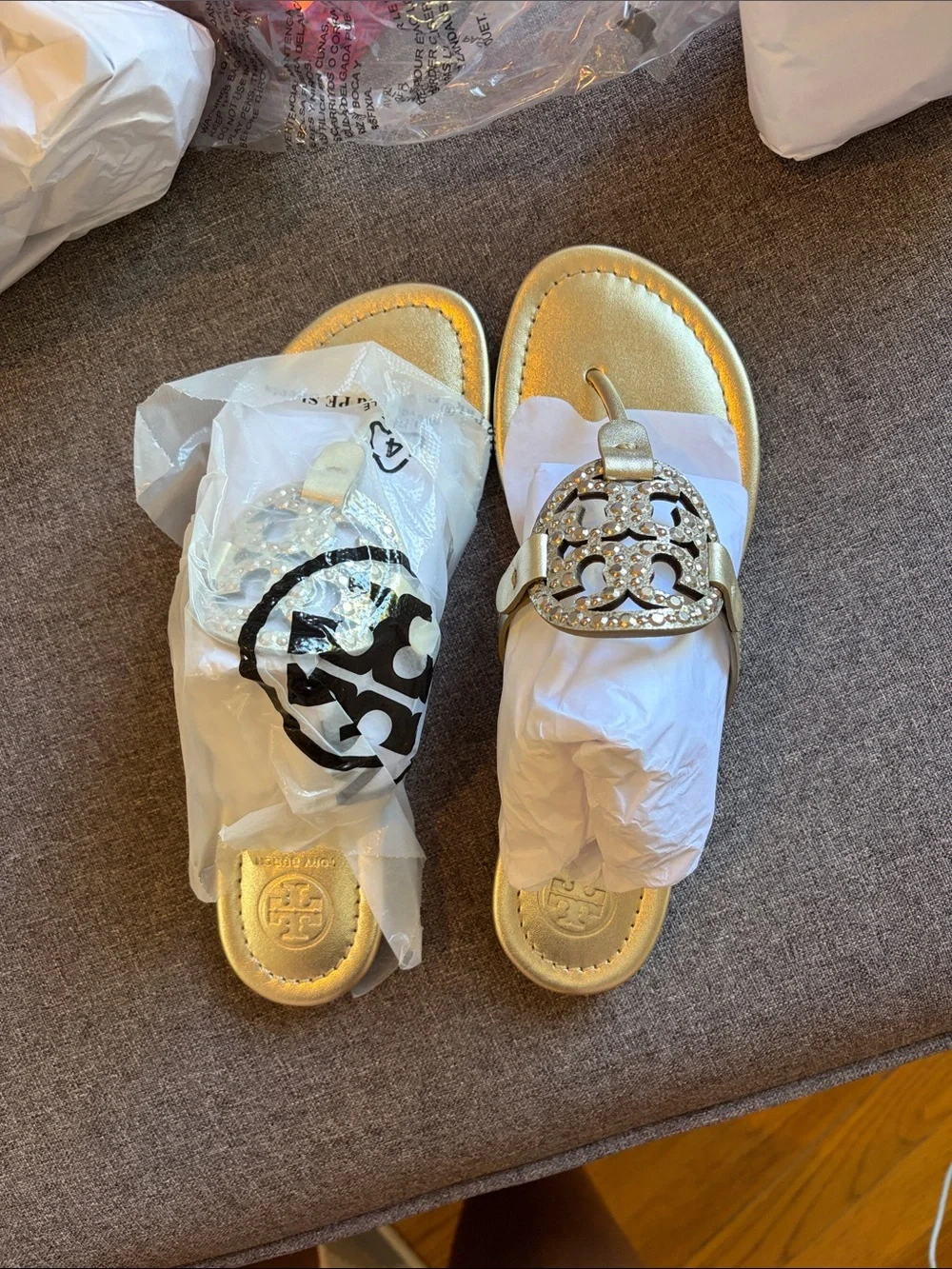 Tory Burch Spark Gold Miller Embellished Sandal